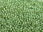 100 pcs Round Pressed Beads, 3mm, Crystal Green Luster, Czech Glass
