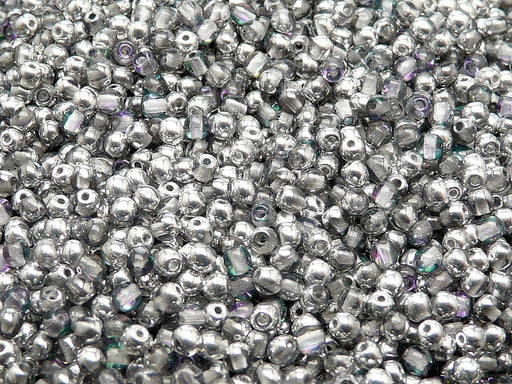 100 pcs Round Pressed Beads, 3mm, Crystal Vitrail Light, Czech Glass