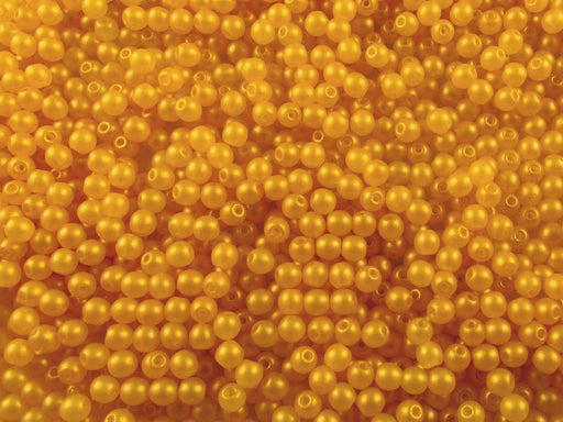 100 pcs Round Pressed Beads, 3mm, Alabaster Powder Yellow, Czech Glass