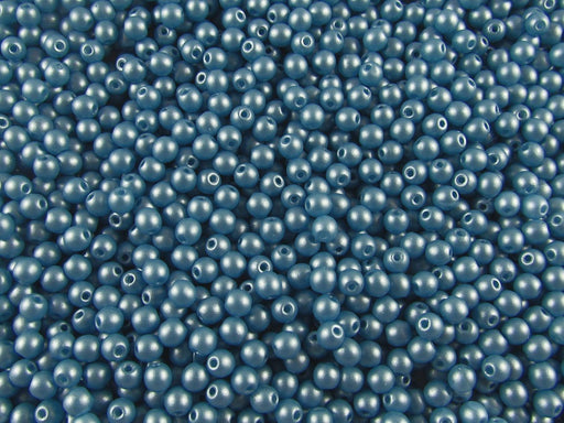 100 pcs Round Pressed Beads, 3mm, Alabaster Powder Blue, Czech Glass
