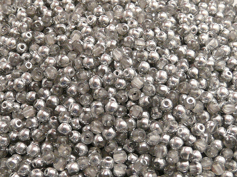 100 pcs Round Pressed Beads, 3mm, Crystal Labrador, Czech Glass