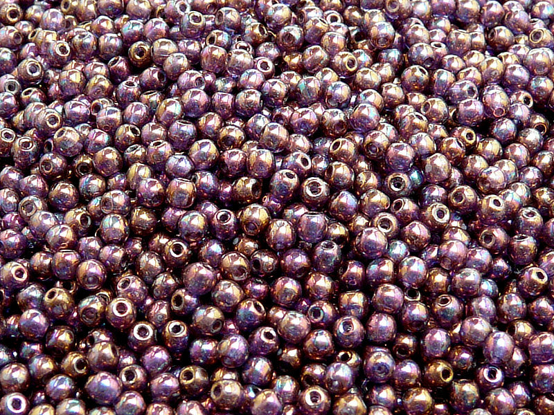 100 pcs Round Pressed Beads, 3mm, Crystal Iris, Czech Glass