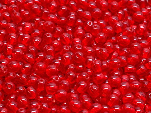 Round Beads 3 mm, Ruby, Czech Glass