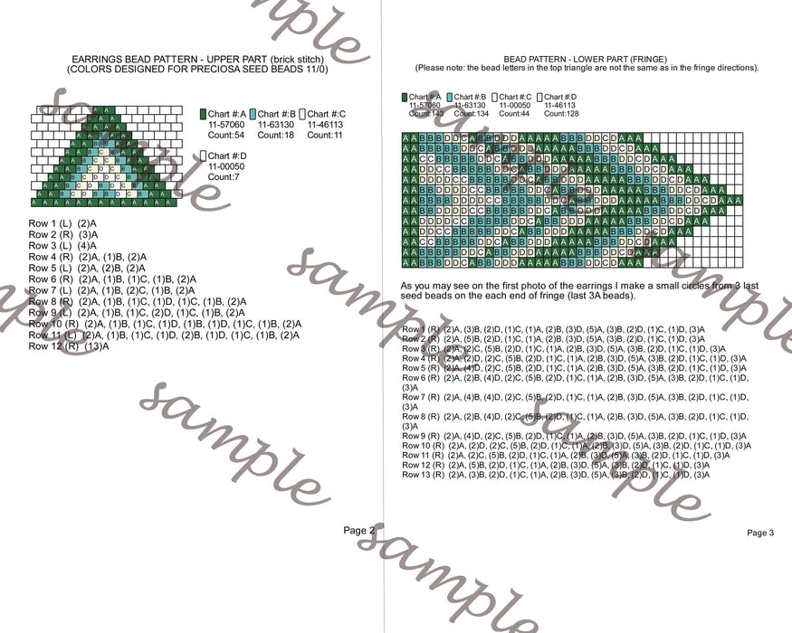 PDF Brick Stitch Earring Pattern (#8)