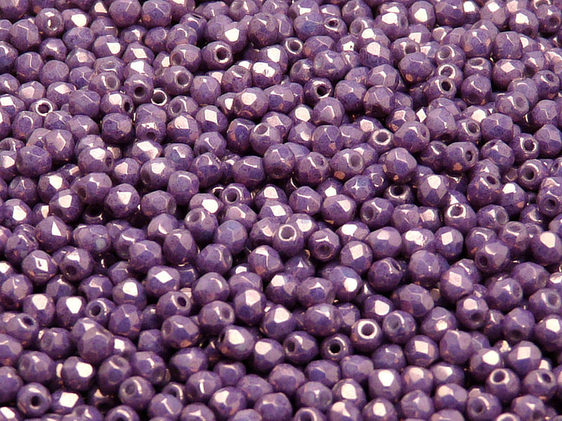 Set of Czech Fire-Polished Glass Beads Round 3mm - 6 colors (3FP024 3FP031 3FP036 3FP038 3FP5001 3FP5110)
