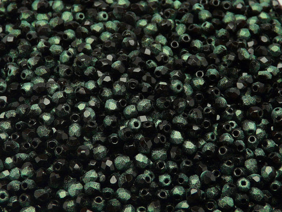 Set of Czech Fire-Polished Glass Beads Round 3mm - 6 colors (3FP052 3FP053 3FP054 3FP055 3FP056 3FP057)