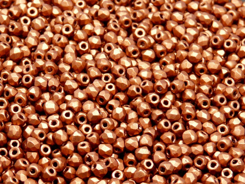 Set of Czech Fire-Polished Glass Beads Round 3mm - 6 colors (3FP001 3FP033 3FP050 3FP059 3FP061 3FP062)