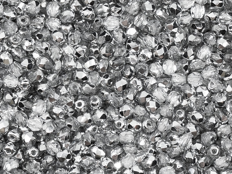 Set of Czech Fire-Polished Glass Beads Round 3mm - 6 colors (3FP002-3FP003-3FP064-3FP065-3FP074-3FP075)