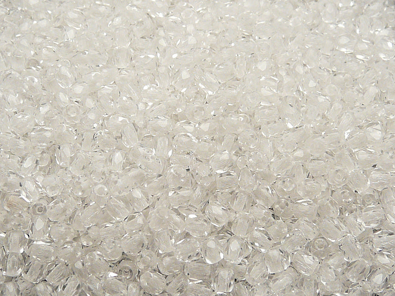 100 pcs Fire Polished Faceted Beads Round, 3mm, Crystal Clear, Czech Glass