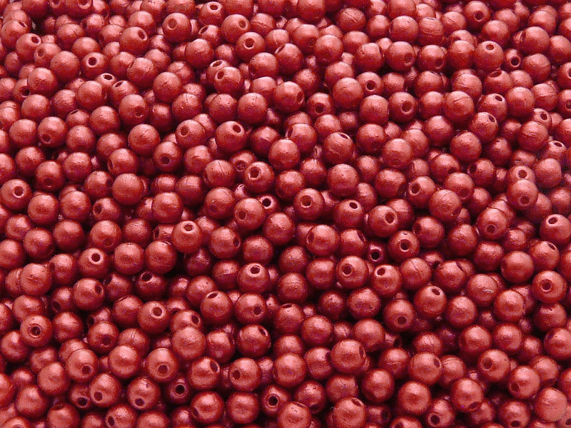 100 pcs Round Pressed Beads, 3mm, Opaque Lila Nebula, Czech Glass