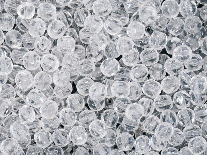 100 pcs Fire Polished Faceted Beads Round, 4mm, Crystal Clear, Czech Glass