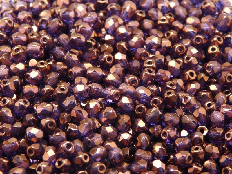 100 pcs Fire Polished Faceted Beads Round, 4mm, Crystal Vega Luster, Czech Glass
