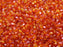 100 pcs Fire Polished Faceted Beads Round, 4mm, Crystal Orange Red, Czech Glass