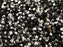 100 pcs Fire Polished Faceted Beads Round, 4mm, Jet Labrador (Jet Silver), Czech Glass