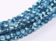 100 pcs 100 pcs Fire Polished Beads 4 mm Crystal Aqua Metallic Ice Czech Glass Blue