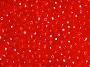 Fire Polished Faceted Beads Round 4 mm, Ruby, Czech Glass