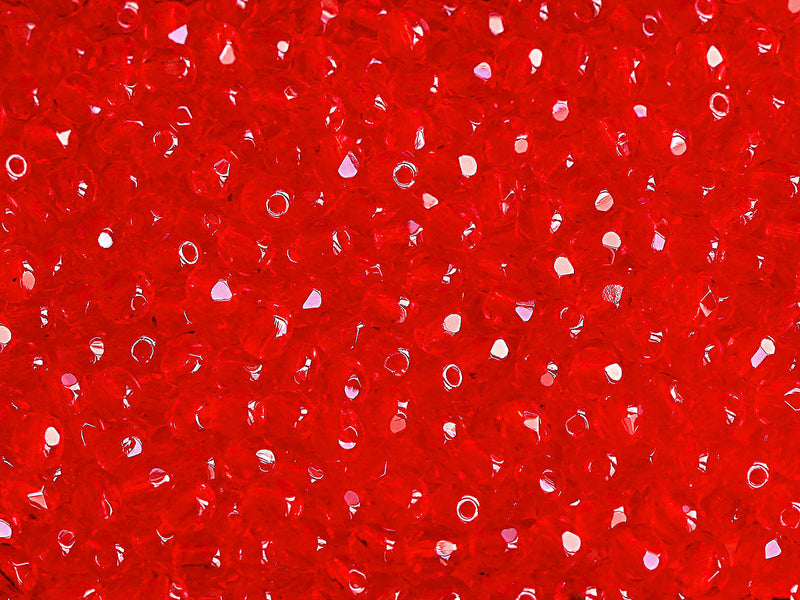 Fire Polished Faceted Beads Round 4 mm, Ruby, Czech Glass