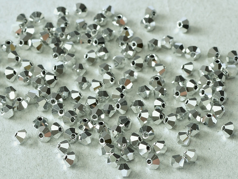 Machine Cut Beads (M.C. Beads) 4 mm, Crystal Labrador Full, Czech Glass