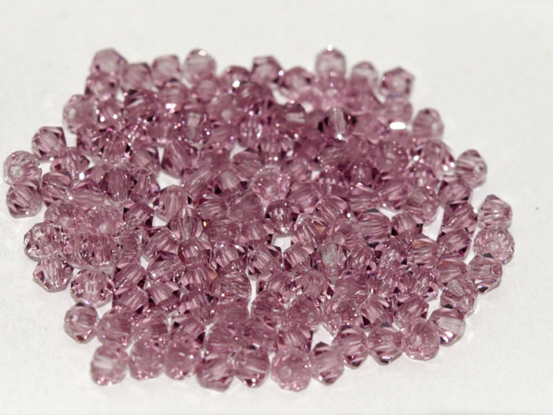 Machine Cut Beads (M.C. Beads) 4 mm, Light Amethyst, Czech Glass