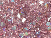 Machine Cut Beads (M.C. Beads) 4 mm, Light Amethyst AB, Czech Glass