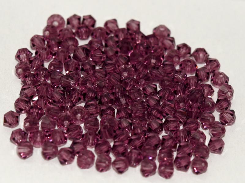 Machine Cut Beads (M.C. Beads) 4 mm, Amethyst Transparent, Czech Glass