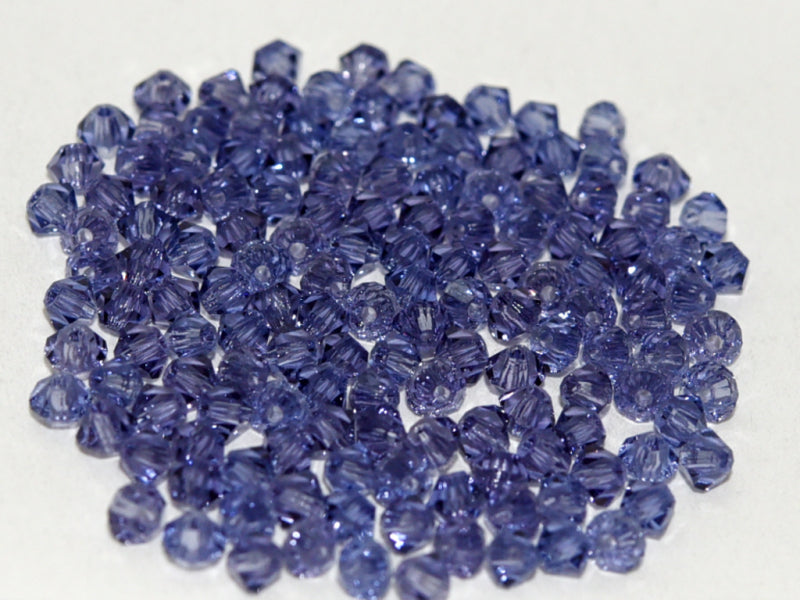 Machine Cut Beads (M.C. Beads) 4 mm, Tanzanite Transparent, Czech Glass