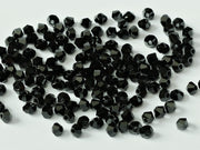 Machine Cut Beads (M.C. Beads) 4 mm, Jet Black, Czech Glass