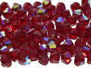 Machine Cut Beads (M.C. Beads) 4 mm, Siam AB, Czech Glass