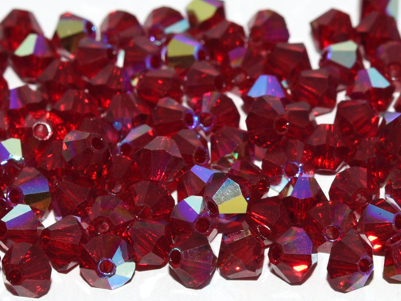 Machine Cut Beads (M.C. Beads) 4 mm, Siam AB, Czech Glass