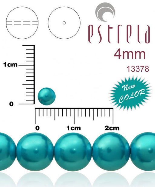 100 pcs Round Pearl Beads, 4mm, Pastel Turquoise, Czech Glass