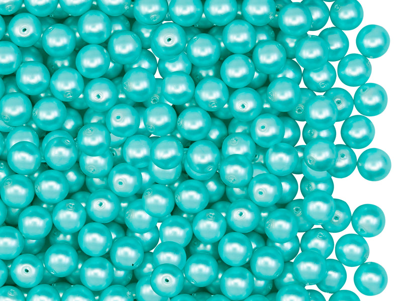 100 pcs Round Pearl Beads, 4mm, Jade Green Matte, Czech Glass