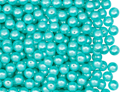 100 pcs Round Pearl Beads, 4mm, Jade Green Matte, Czech Glass