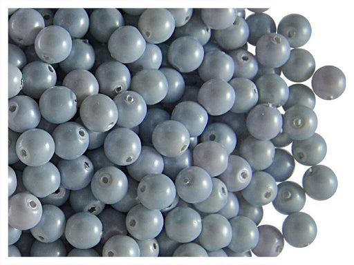 100 pcs Round Pearl Beads, 4mm, Baby Blue Pastel, Czech Glass