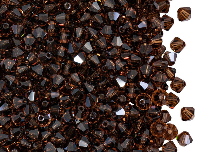 5301 Xilion (Bicone) 4 mm, Smoke Topaz, Swarovski, Austria