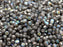 100 pcs Fire Polished Faceted Beads Round, 4mm, Crystal Matte Graphite Rainbow, Czech Glass