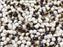 100 pcs Round Pressed Beads, 4mm, White Chalk Half Azuro, Czech Glass