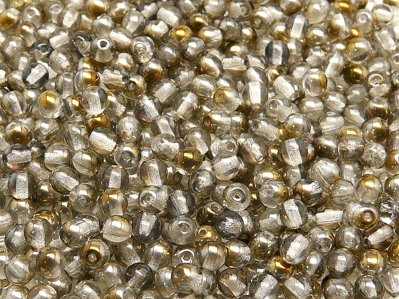 100 pcs Round Pressed Beads, 4mm, Crystal Valentinite, Czech Glass