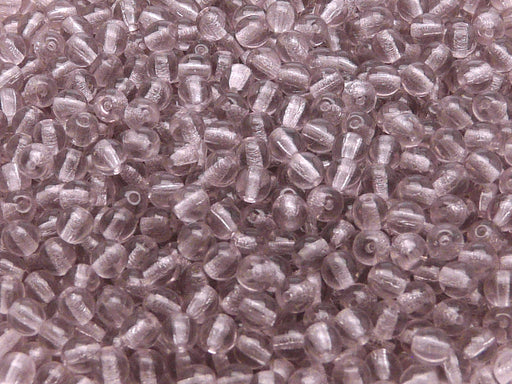 100 pcs Round Pressed Beads, 4mm, Light Amethyst, Czech Glass