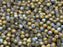 100 pcs Round Pressed Beads, 4mm, Crystal Matte Golden Rainbow, Czech Glass