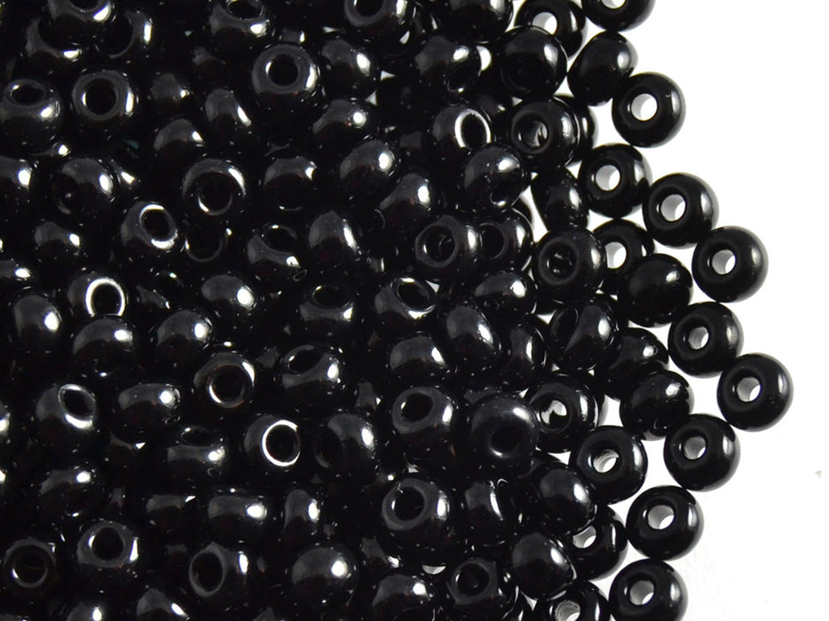 20 g 5/0 Seed Beads Preciosa Ornela, Jet Black, Czech Glass