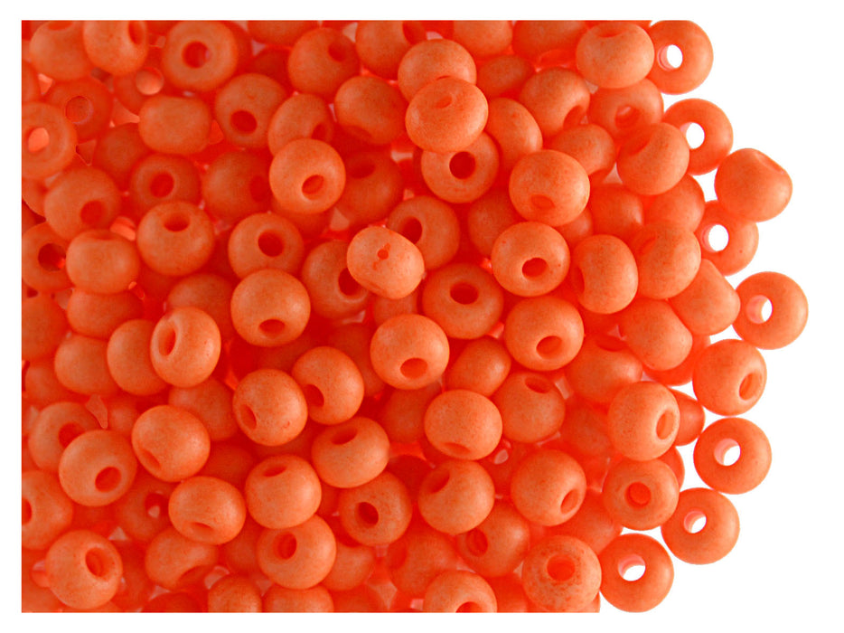 20 g 5/0 Seed Beads Preciosa Ornela, NEON Orange Opaque, Czech Glass