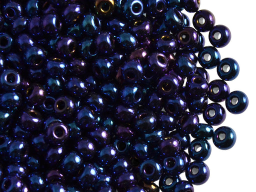 20 g 5/0 Seed Beads Preciosa Ornela, Opaque Dark Blue Iris, Czech Glass