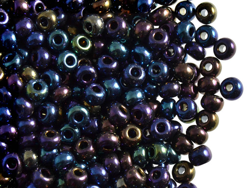 20 g 5/0 Seed Beads Preciosa Ornela, Jet AB, Czech Glass