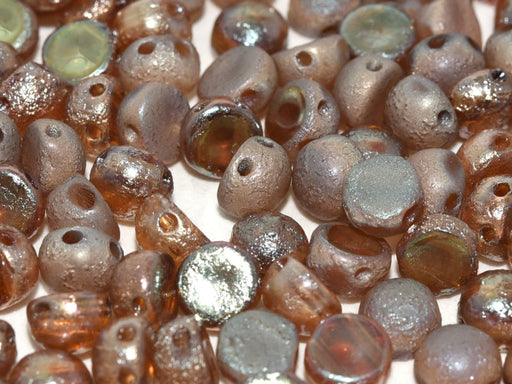 2-Hole Cabochon Beads 6 mm, 2 Holes, Crystal Etched Celsian Full, Czech Glass