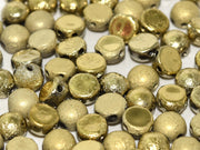 2-Hole Cabochon Beads 6 mm, 2 Holes, Crystal Etched Amber Full, Czech Glass