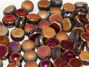 Cabochon 6 mm, 2 Holes, Crystal Etched Sliperit Full, Czech Glass