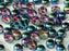 Cabochon 6 mm, 2 Holes, Crystal Magic Blue, Czech Glass