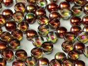 Cabochon 6 mm, 2 Holes, Crystal Magic Wine, Czech Glass