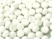 Cabochon 6 mm, 2 Holes, Chalk White, Czech Glass