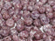 Cabochon 6 mm, 2 Holes, Chalk White Terracotta Purple, Czech Glass